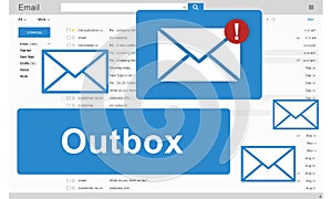 Outbox Business Communication Envelope Mail Concept photo