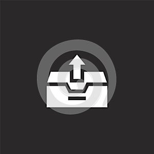 outbox icon. Filled outbox icon for website design and mobile, app development. outbox icon from filled dialogue assests