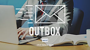 Outbox Inbox Email Connection Global Communications Concept photo