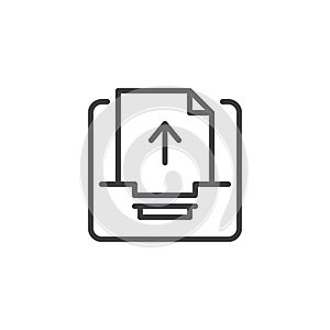 Outbox letter outline icon.