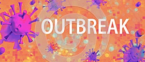 Outbreak theme with viral objects
