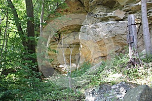 Outcropping of rock at the Meadowcroft Rockshelter photo