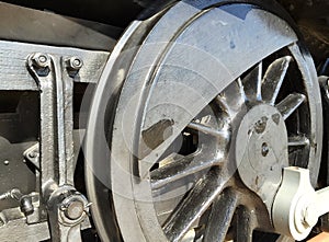 Outdated black train wheel