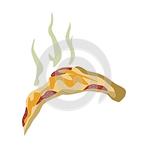 Outdated smelly pizza, recycling garbage concept, utilize waste vector Illustration on a white background