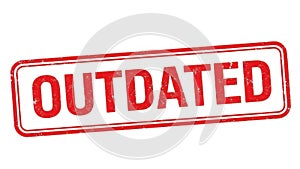 Outdated stamp isolated on white background