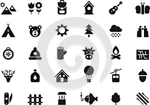 Outdoor activity icon set