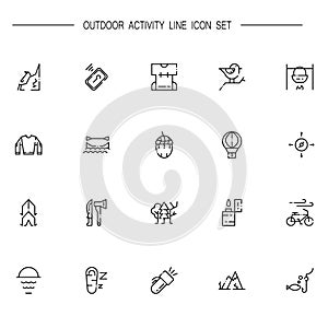 Outdoor activity icon set