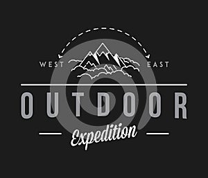 Outdoor adventure expedition white on black