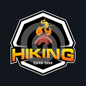 Outdoor Adventure Logo. Camping and Hiking Logo design Illustration Vector