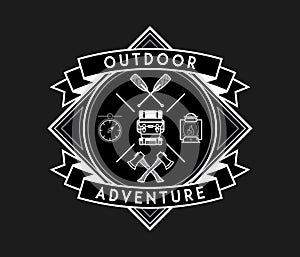 Outdoor adventure white on black