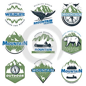 Outdoor Adventures And Tourism Colorful Logos