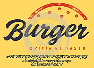 Outdoor advertising of American restaurants and eateries inspired typeface