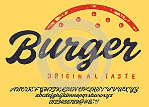 Outdoor advertising of American restaurants and eateries inspired typeface photo