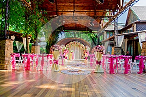 The outdoor banquet hall is used for off-site registration and anniversaries