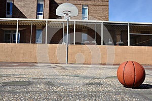 Outdoor Basketball Court at School