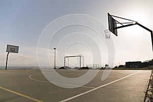 outdoor basketball and soccer field