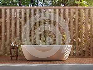 Outdoor bathroom contemporary style 3d render