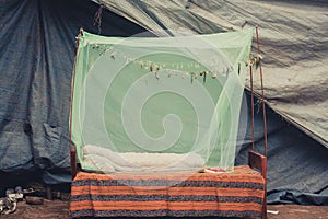 Outdoor Bed room with Mosquito Net