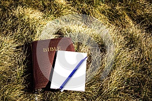 Outdoor Bible study during mountain hike in the fall