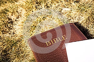 Outdoor Bible study during mountain hike in the fall