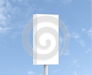 Outdoor billboard on blue sky background with white background mock up. clipping path