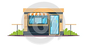 Outdoor bistro semi flat RGB color vector illustration