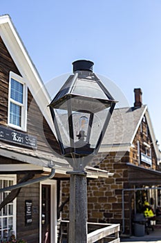 An outdoor black light pole outside at the Amana Colonies