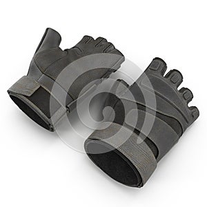 Outdoor Blackhawk short finger gloves US Soldier on white. 3D illustration