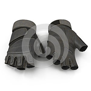 Outdoor Blackhawk short finger gloves US Soldier on white. 3D illustration