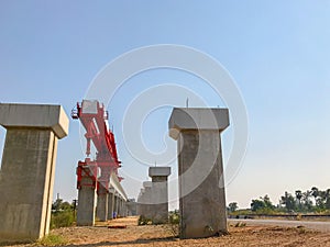 Outdoor bridge under construction site