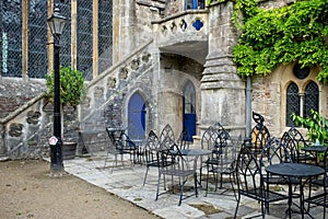 Outdoor cafe at Wells Cathedral