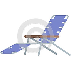 Outdoor camp-cot bed or beach deck chair icon vector