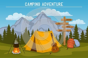 outdoor camping tourism scene