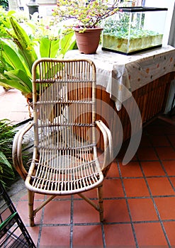 Outdoor cane furniture photo