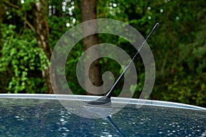 Outdoor car radio antenna. Transport concept