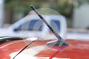 Outdoor car radio antenna., transport concept.