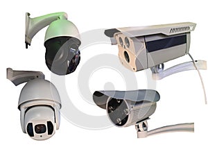 Outdoor CCTV Group of monitoring, security cameras isolated on