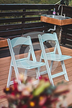 outdoor chairs for civil wedding photo