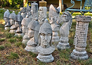 Outdoor chess pieces