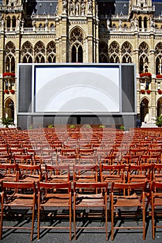 Outdoor cinema in front of town hall in Vienna