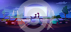 Outdoor cinema vector illustration