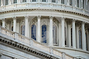 Outdoor closeup view of US Capitol