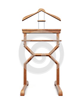 Outdoor clothes hanger on a white background. 3d rendering