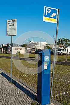 outdoor coin parking meter payment machine.