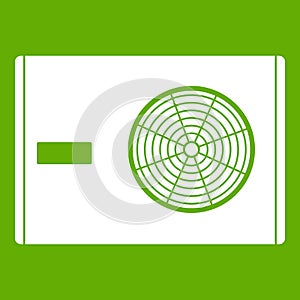 Outdoor compressor of air conditioner icon green