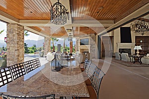 Outdoor covered dining area and patio