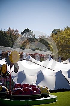 An outdoor craft market