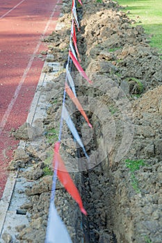 Outdoor Football field under construction