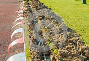 Outdoor Football field under construction