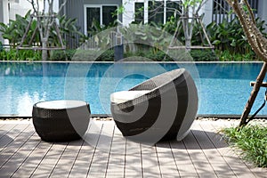 Outdoor furniture rattan chairs